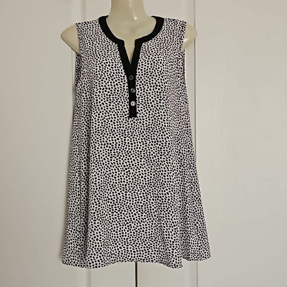 Greg & Gray Loose Fitting Sleeveless Top Black/White Small - Picture 2 of 16
